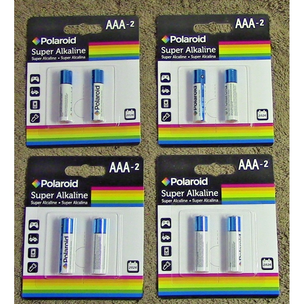 4 Packages ~Polaroid Super Alkaline AAA Batteries~2 in package 8 in total